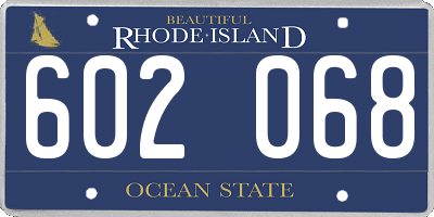 RI license plate 602068