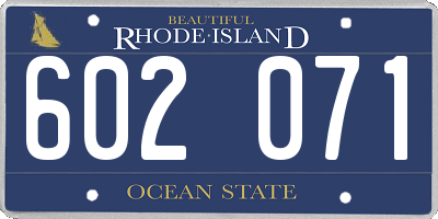 RI license plate 602071