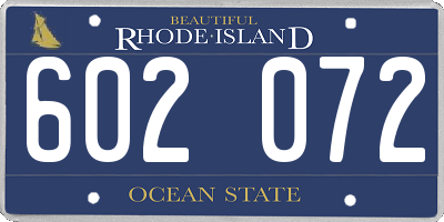 RI license plate 602072