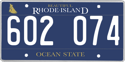 RI license plate 602074