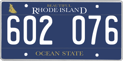 RI license plate 602076