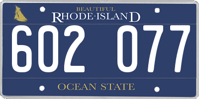RI license plate 602077