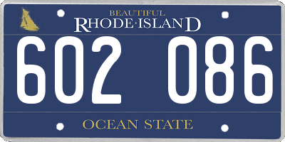 RI license plate 602086
