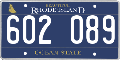RI license plate 602089