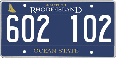 RI license plate 602102