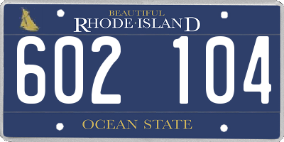 RI license plate 602104