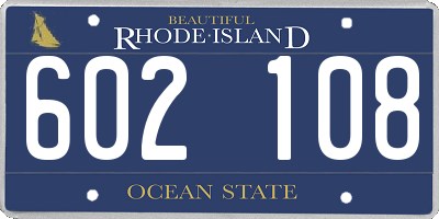 RI license plate 602108