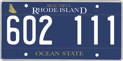 RI license plate 602111