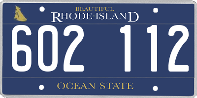 RI license plate 602112