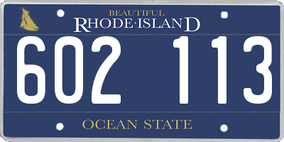RI license plate 602113
