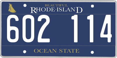 RI license plate 602114