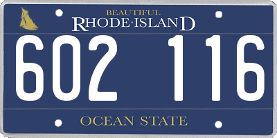 RI license plate 602116