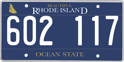 RI license plate 602117
