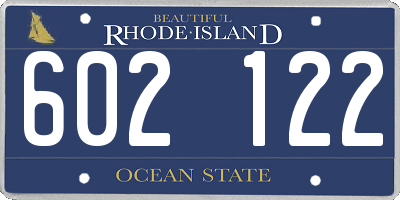 RI license plate 602122