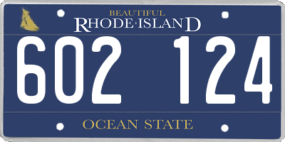 RI license plate 602124