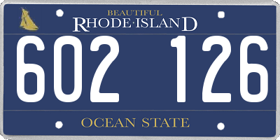 RI license plate 602126