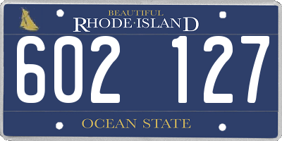RI license plate 602127