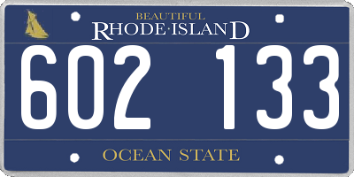 RI license plate 602133