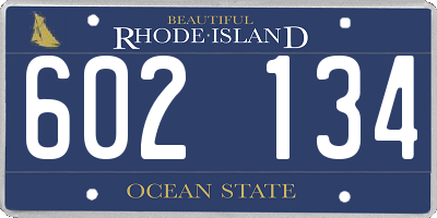RI license plate 602134