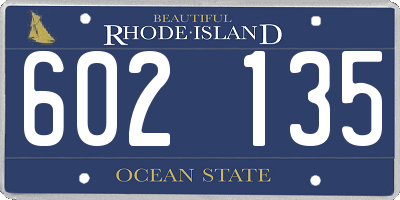 RI license plate 602135