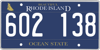 RI license plate 602138