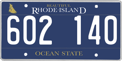RI license plate 602140