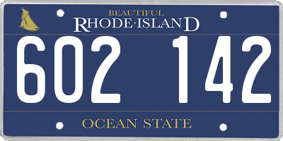 RI license plate 602142