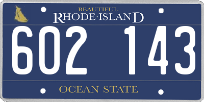RI license plate 602143