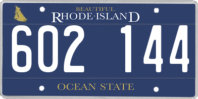 RI license plate 602144
