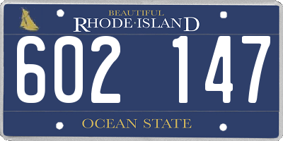 RI license plate 602147