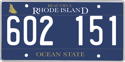 RI license plate 602151