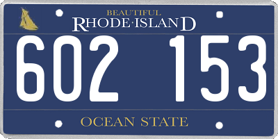 RI license plate 602153