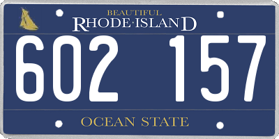 RI license plate 602157