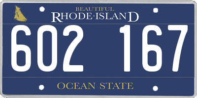 RI license plate 602167
