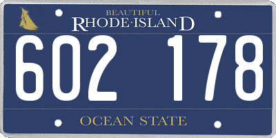 RI license plate 602178