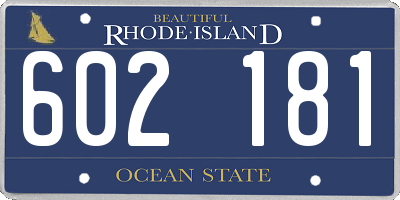 RI license plate 602181