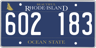 RI license plate 602183