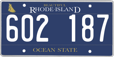 RI license plate 602187