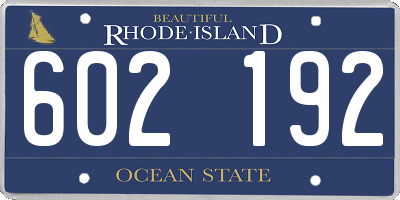 RI license plate 602192