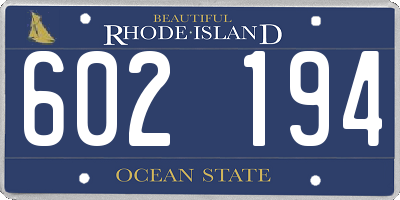 RI license plate 602194