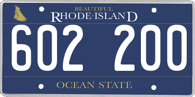 RI license plate 602200