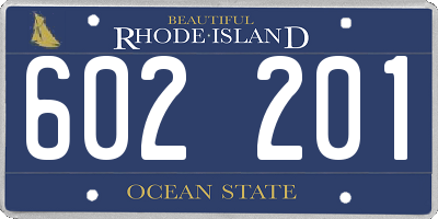 RI license plate 602201