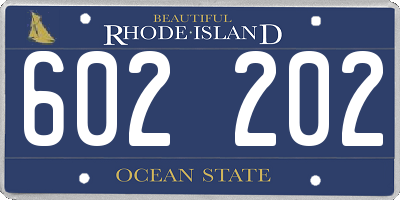 RI license plate 602202