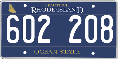 RI license plate 602208