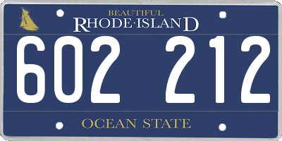 RI license plate 602212