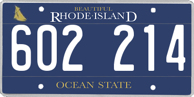 RI license plate 602214