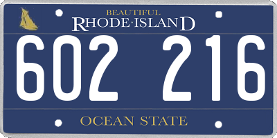 RI license plate 602216