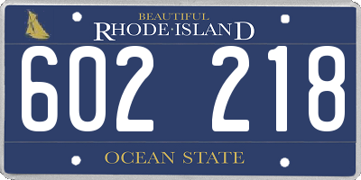 RI license plate 602218