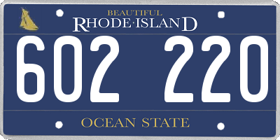 RI license plate 602220