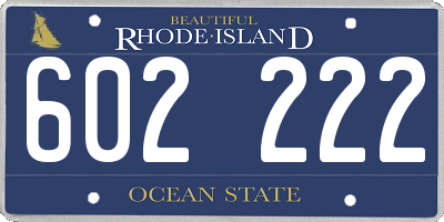 RI license plate 602222